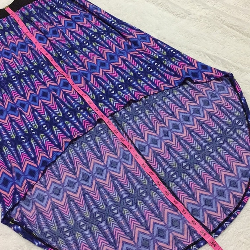Multicolor Patterned High Low Boho Skirt - Picture 4 of 8